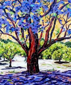 Jacaranda Mosaic Tree Diamond Painting