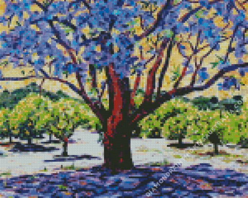 Jacaranda Mosaic Tree Diamond Painting