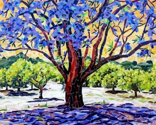 Jacaranda Mosaic Tree Diamond Painting