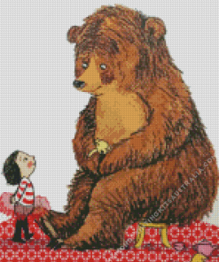 Little Girl With The Bear Diamond Painting