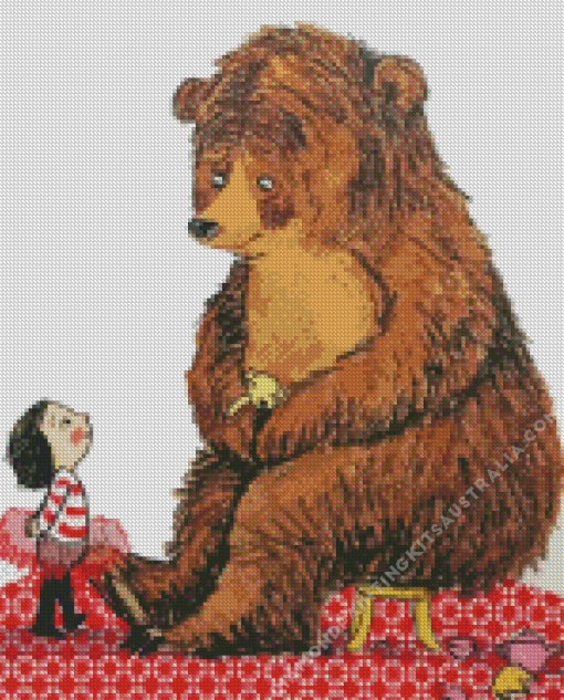 Little Girl With The Bear Diamond Painting