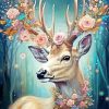 Magical Floral Deer Diamond Painting