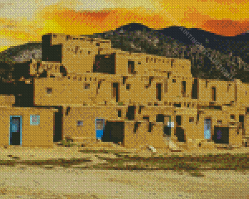 Mexico Taos Pueblo Diamond Painting