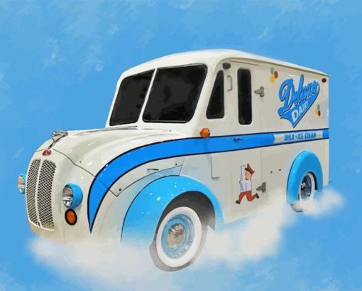 Milk Truck Diamond Painting