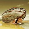 Old Stranded Boat Diamond Painting