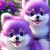 Purple Puppies Diamond Painting