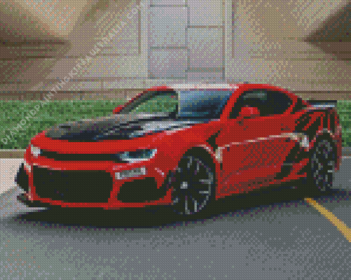 Red Camaro Car Diamond Painting