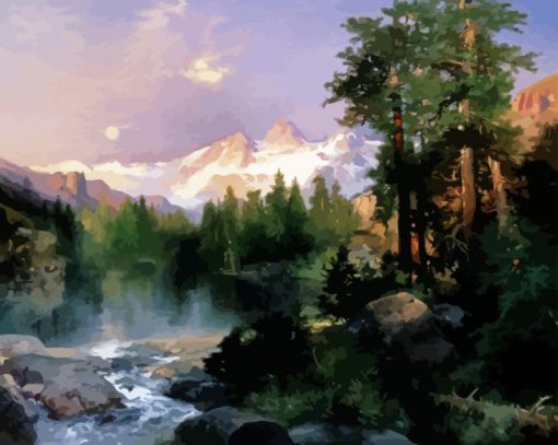 The Three Tetons Thomas Moran Diamond Painting