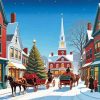 Vintage Christmas Evening Town Diamond Painting