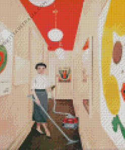 Woman With Vacuum Diamond Painting