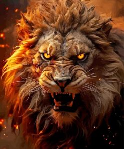 Angry Lion Animal Diamond Painting