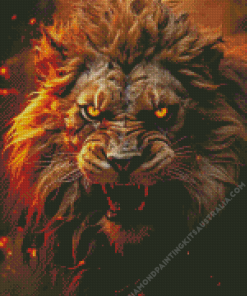 Angry Lion Animal Diamond Painting