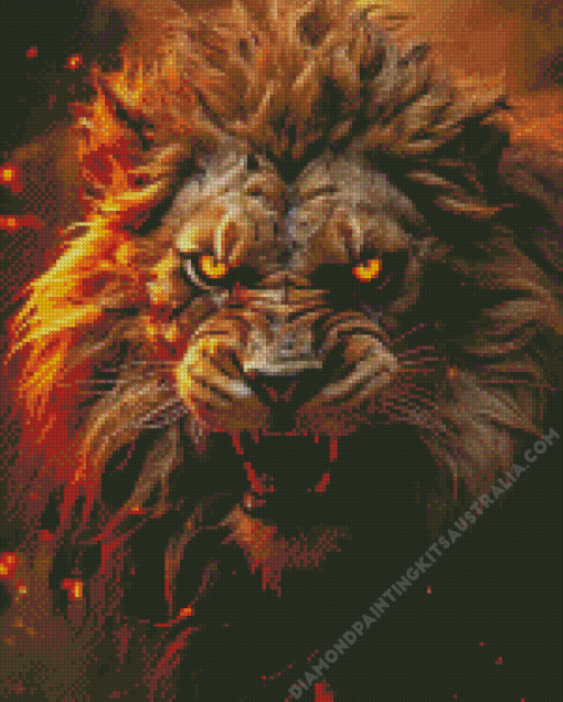 Angry Lion Animal Diamond Painting