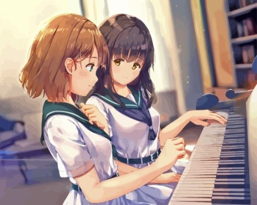 Anime Girls At The Piano Diamond Painting