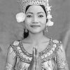 Black And White Khmer Dancer Diamond Painting