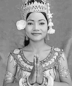 Black And White Khmer Dancer Diamond Painting