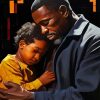 Black Father And Child Hugging Diamond Painting