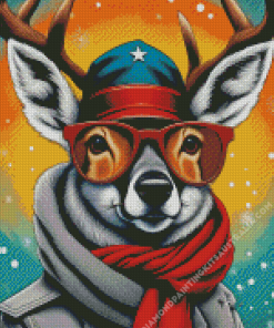 Deer Wearing Clothes Diamond Painting