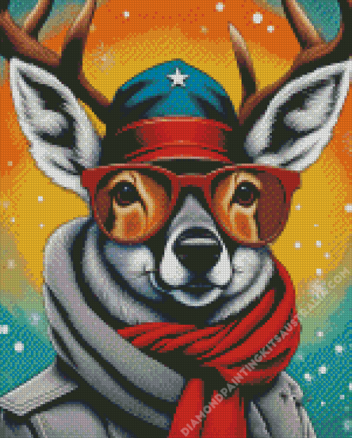 Deer Wearing Clothes Diamond Painting