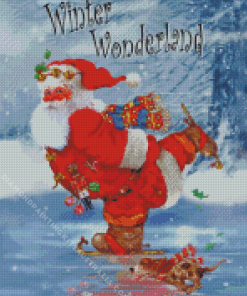 Ice Skating Santa Diamond Painting