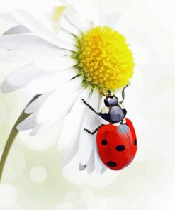 Ladybug And Flower Diamond Painting