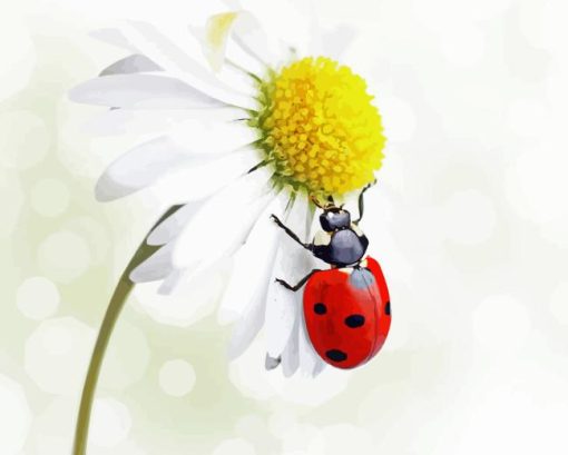 Ladybug And Flower Diamond Painting