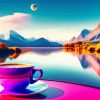 Purple Cup Of Coffee Diamond Painting