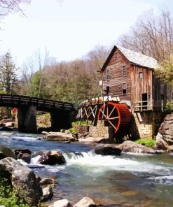 Glade Creek Grist Mill Diamond Painting