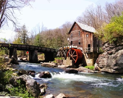 Glade Creek Grist Mill Diamond Painting