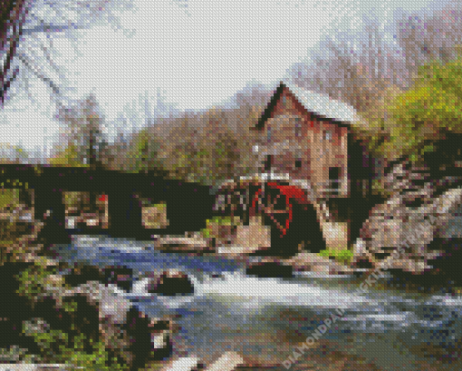 Glade Creek Grist Mill Diamond Painting