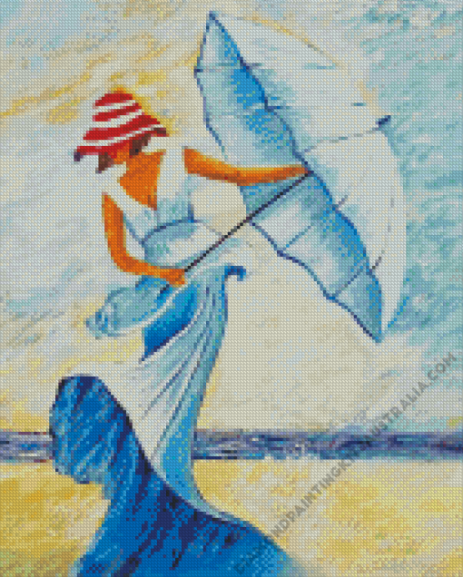 Woman With Umbrella Diamond Painting