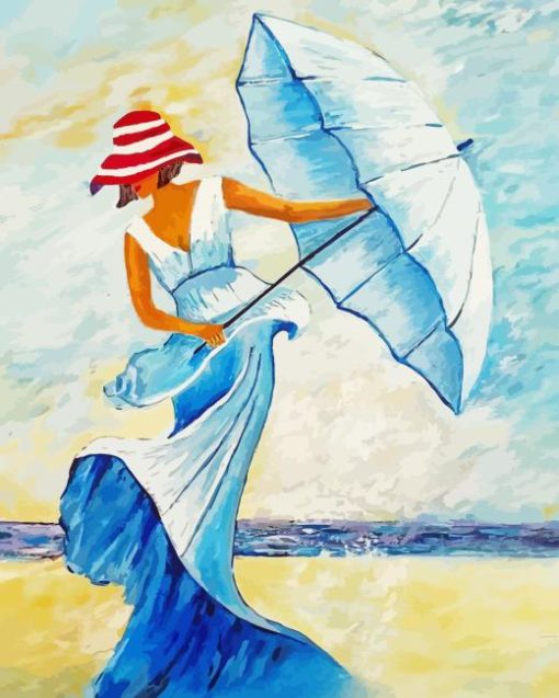 Woman With Umbrella Diamond Painting