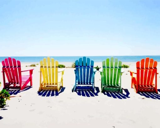 Colorful Beach Chairs Diamond Painting