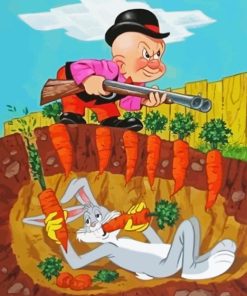 Elmer Fudd And Bugs Bunny Diamond Painting