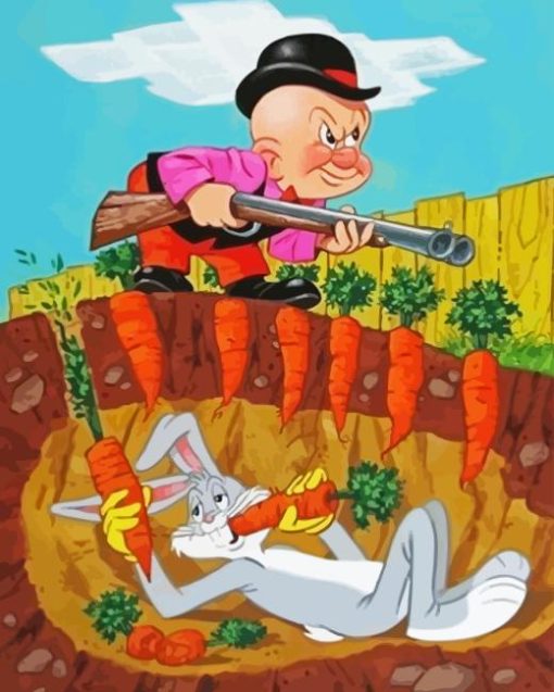 Elmer Fudd And Bugs Bunny Diamond Painting