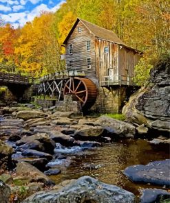 Glade Creek Grist Mill Diamond Painting