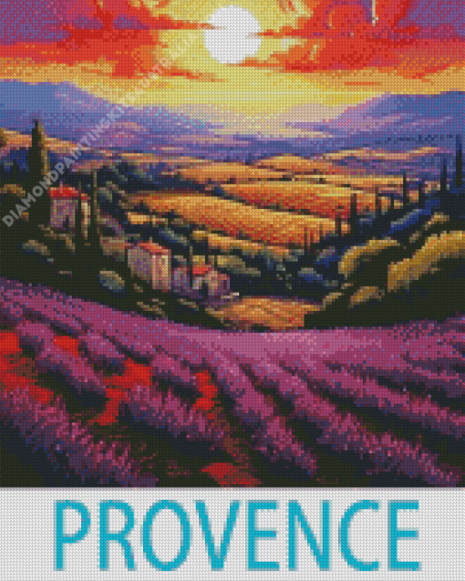 Provence Sunset Poster Diamond Painting