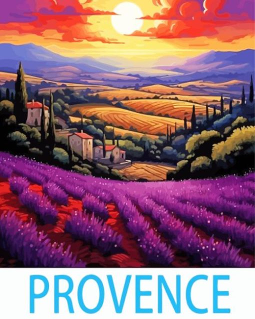 Provence Sunset Poster Diamond Painting