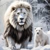 Snow Lion And Bear Diamond Painting