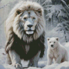 Snow Lion And Bear Diamond Painting