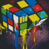 Splatter Rubiks Cube Diamond Painting