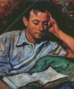 Young Man Reading A Book Diamond Painting