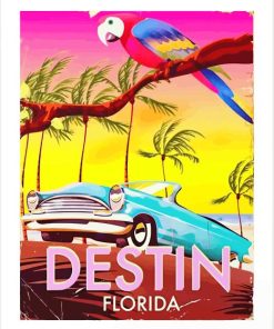 Destin Florida Vintage Poster Diamond Painting