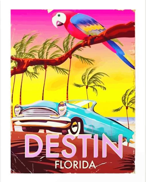 Destin Florida Vintage Poster Diamond Painting