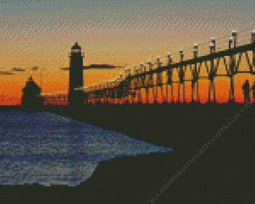 Grand Haven At Sunset Diamond Painting