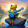 Little Frog Playing Guitar Diamond Painting