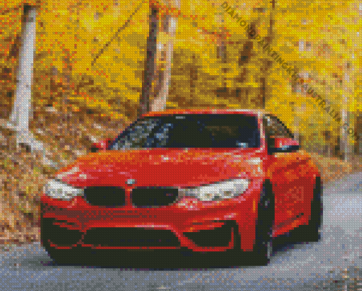 Orange Bmw 3 Diamond Painting