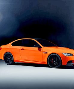 Orange Bmw 3 Car Diamond Painting