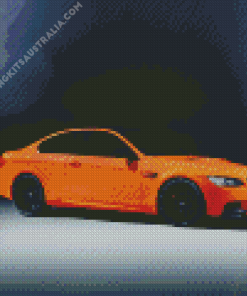 Orange Bmw 3 Car Diamond Painting