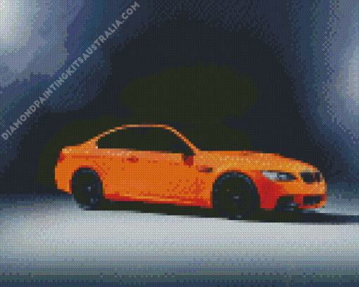 Orange Bmw 3 Car Diamond Painting